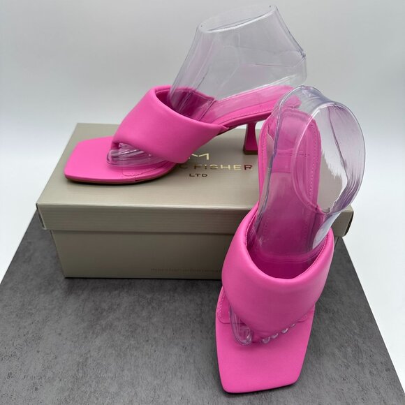 Marc Fisher Women's Cici Square Toe Kitten Heel Thong Sandal, Size 8M, Pink - Picture 1 of 13
